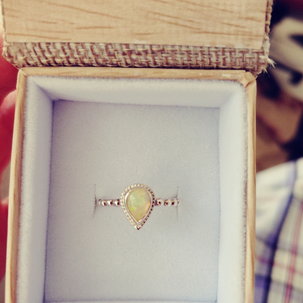 Opal Ring 6 Sterling Silver Energy Artist Julia Power Of Eight Abundance